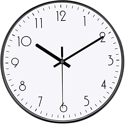 DIYZON 30cm Horloge Murale Moderne Silencieuse sans Coutil, Mouvement à Quartz de Haute Qualité Pendule à Piles Facile à Lire, Convient pour Chambre, Cuisine, Décoration de Bureau
