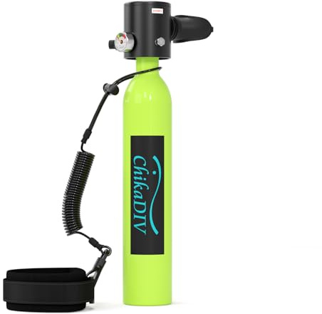 CHIKADIV Mini Tauchflasche mit 0.5 L Tauchflasche zum Mit 5 Bis 10 Minuten Tauchen Sauerstofftank Taucher Set Tauchausrüstung Tragbare Taucher ausrüstung