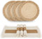 Zology Set di 4 tovagliette fatte a mano in stile bohémien, in iuta di cotone naturale e paglia d'acqua, decorazioni in macramè e tovagliette in stile rustico, per tavolo da pranzo e cucina