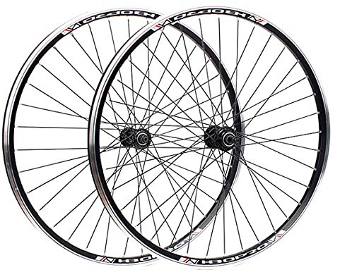 Generic Mountainbike-Laufradsatz 26 Zoll 700C Fahrradfelge V-Bremse MTB-Räder Anschraubbare Vollwellennabe für 6/7/8/9-Gang-Drehschwungrad (Color : Bla
