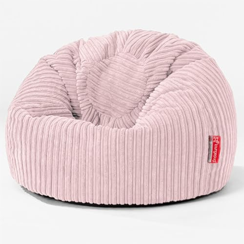 Lounge Pug Kinder Klassicher Kindersessel Sitzsack, Rosa Cordstoff, Kindersitzsack, Gaming-Sitzsack Beanbag für Jungen & Mädchen