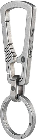 KeyUnity KM04 Titan Karabiner Schlüsselanhänger Clip, Schnellverschluss mit Schlüsselring, EDC Abnehmbare Karabinerhaken für Autoschlüssel, Rucksack, Camping, Reisen