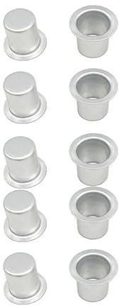MUXSAM Kerzenhalter für Stabkerzen 10 Stück Metall Klein, Teelichter, Silber Kerzeneinsatz Tafelkerzen, für Baumkerzen,18 * 15mm Innendurchmesser11,8mm，Silbrig