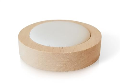 HALSA Ceramic Diffuser for Sauna, Office, Bedroom, Bathroom - Natural Beechwood Base, Passive Diffusion, Ceramic Stone Absorbs Essential Oils