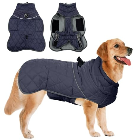 WEXFFU Cappottini per cani di piccola taglia, in pile, con striscia riflettente a D, con pettorina, impermeabili, con foro per imbracatura (S)