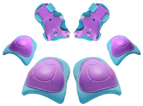 Kids/Youth Knee Pads Elbow Pads Wrist Guards 3 in 1 Protective Gear Set for Child Roller Skates, Cycling, Inline Skating, Scooter Skateboard, BMX Bike, Riding, and Multiple Outdoor Sports