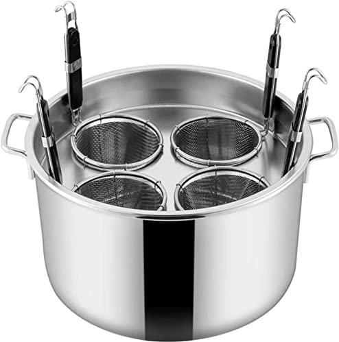 Cuoci Pasta Commerciale Cuocipasto per pasta, cuocipasto in acciaio inox, cuocipasto con 4 inserti a maglie, per cucina, ristorante, casa