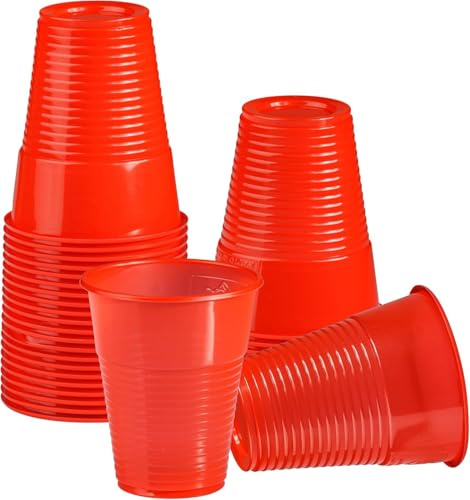 Generico 1000 Samicash Bicchieri Rossi Plastica 180 ml Bicchieri Plastica Rossi per Natale Capodanno Feste ed Eventi