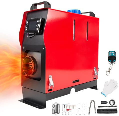 Calentador de aire diésel de 12 V y 5 KW, kit de calentador de estacionamiento con silenciador y control remoto LCD, calefacción diésel portátil y silenciosa para automóviles, camiones, barcos, aut