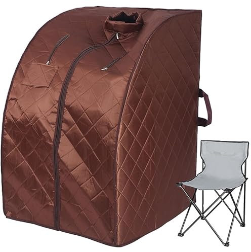 Portable Steam Sauna, Personal Full Body Sauna Spa with Remote Control, Folding Chair, Adjustable 10-75 Degrees, Lightweight Foldable Home Sauna Tent