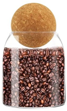 HOUSSE CO.® Vorratsglas mit Korkdeckel, hochwertiges Borosilikat- und BPA-freies Glas, 3 mm stark, für Kaffee, Tee, Gewürze, Salz, Zucker, Nüsse, Süßigkeiten, Kekse (500 ml)