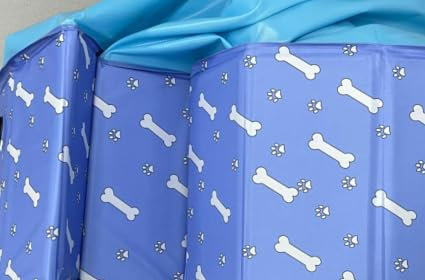LTFIOON Hundepool fur Große Hunde,Hundepool Schwimmbad 120x30cm, Faltbarer Pool für Hunde,Katzen und Kinder, Hundebadewanne mit Ablassventil, rutschfeste & Verdicktes PVC, Tragbar PVC Hunde Pool,
