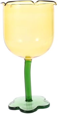 MOLUCKFU Flower Shape Wine Glass Creative Glass Goblets Vintage High Stem Reusable for Wine Cocktail Party