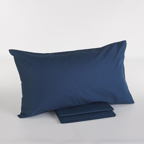 EGIDIO Completo Letto Matrimoniale Casa Giulia – No Stiro, Traspirante, Teknotime – 4 Pezzi – 245x280 cm – Made in Italy (Blu notte, Matrimoniale)