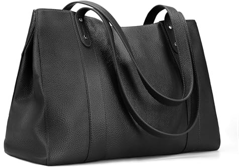 befen Echtleder Handtasche Damen Groß Shopper Tasche 15,6 Zoll Laptoptasche | Leder Tote Bag Aktentasche Lehrertasche mit Laptopfach, Mode Schultertasche für Business Büro Schule