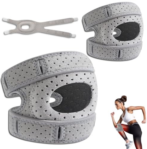 Cinturino al ginocchio, 2 Pezzi Ginocchiera Rotulea Regolabile, Rotulea ginocchiere, Traspirante Ortopedica Rotulea Ginocchiera, per Lesioni al Menisco, dal Dolore Artritico, Infortunio Sportivo