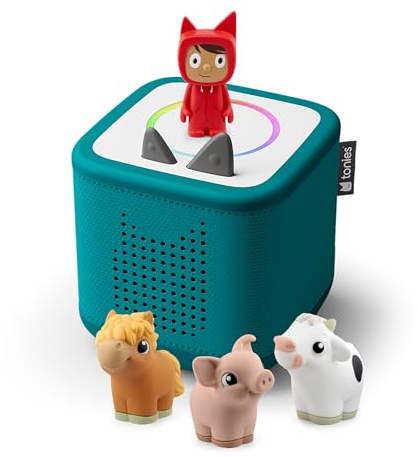 tonies Toniebox 2 Pack Boite à Histoire pour Enfant 1 à 9 Ans, Robuste & Facile à Utiliser, Mes Premiers de La Ferme, Vert Océan