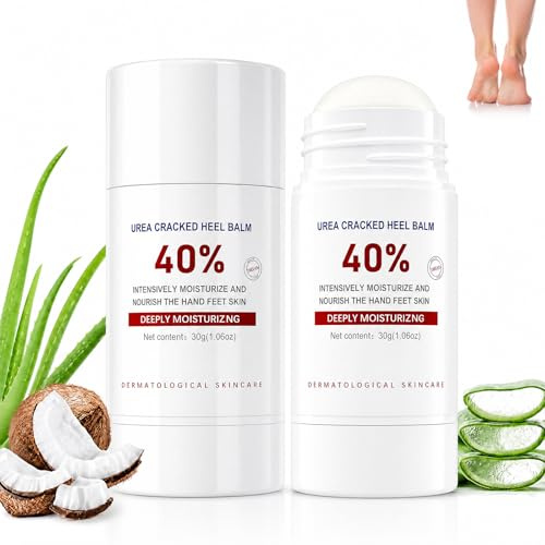 2Pieza Crema Urea 40%, Crema Para Pies con Urea, Barra Reparadora Talones Agrietados, Pies Secos y Agrietados
