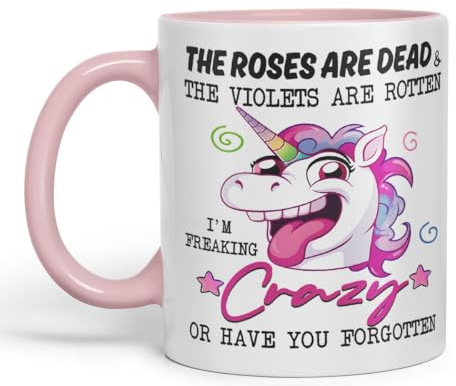 Vixar A Little Crazy but Worth It – Funny Unicorn Coloured Mug Cup 11oz (Pink)