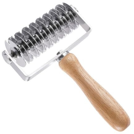 Gettimore Cortador de rodillo de celosía de acero inoxidable, herramienta de corte de masa para hornear pasteles, galletas y tartas