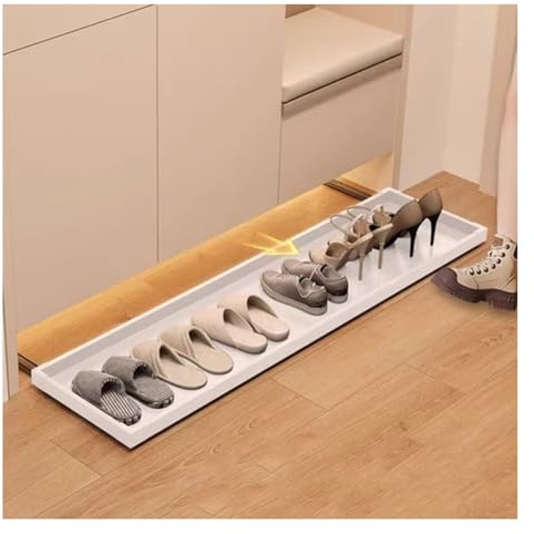 Cajones Extensibles extraíbles para Guardar Zapatos en armarios, Organizador Debajo de la Cama, Estante Deslizante para Entrada, Estante Inferior para Armario, Blanco, 71 x 56 cm: ¡maximiza