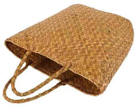 Ciieeo Woven Handwoven Tote Bag Women Summer Small Rattan Basket Handbag Yellow Boho Woven Handbag Suitable for Outdoor and Beach Use