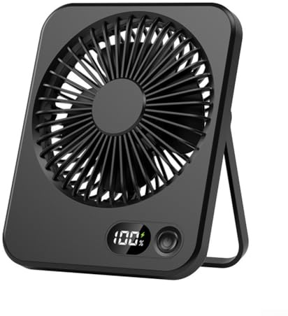 Ventilador de mano plegable F10, ventilador de escritorio portátil ultrafino, recargable por USB, ventilador de refrigeración silencioso con batería de larga duración compacto (negro)