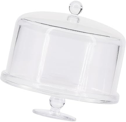 Realistic Clear Dessert Serving Stand with Elevated Base Cake Pastries Organizers for Doll House Bakery Scene Decoration Miniature Serving Tray