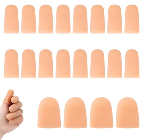 Tinoaly 20st Finger Sleeve Protectors, Silikon Finger Support Guard Återanvändbar Fingertop Protection Cots för Fingersprickor