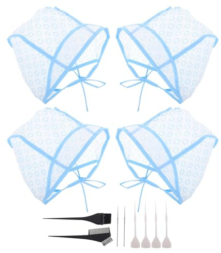 SWETRACE Kit 12 Pezzi Cuffia per Chioma con Fori Cappuccio per Messa in Evidenza Chioma Regolabile in Pvc e Metallo Accessorio per Parrucchieri Salone e Uso Domestico
