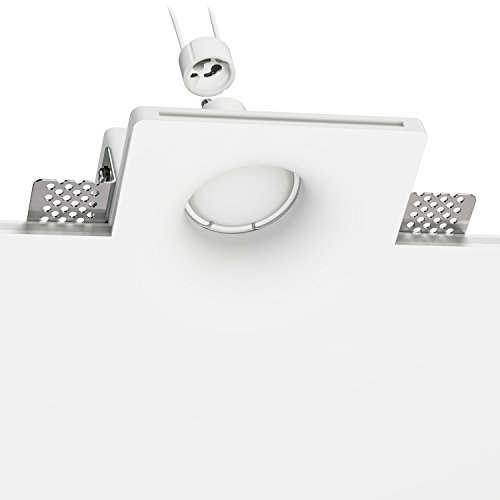 ledscom.de Foco empotrable LED de escayola GIEDI DIY, incl. lámpara GU10 W blanco cálido Regulación en 3 pasos sin dimmer con interruptor de luz: 500lm / 270lm / 500lm