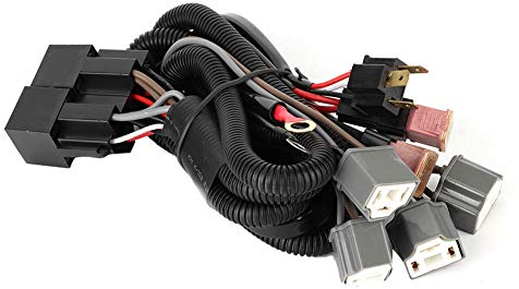 Suuonee LED-Kabelbaum, Auto-LED-Scheinwerfer ABS-Kabelbaum Beleuchtung Boost mit für H4-Adapter vier Lichter