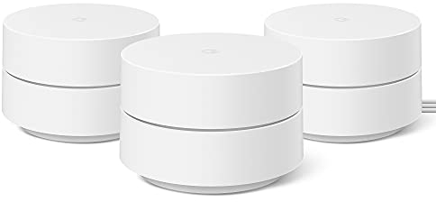 Google Wifi - Router mesh, confezione, set di 3, per una connessione affidabile, copertura fino a 85 m² quadrati per punto