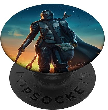 PopSockets Star Wars The Mandalorian and Grogu Sunset Poster PopSockets Swappable PopGrip