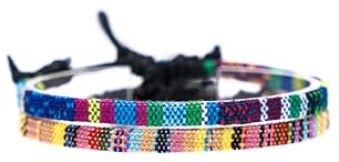 Made by Nami Surfer Fußband 2-er Set Damen & Herren - Dünnes Boho Hippie Ethno Fußkettchen - Handmade Strand Festival Accessoires - 100% Wasserfest & Verstellbar - 100% ökol. Baumwolle (Gelb & Türkis)