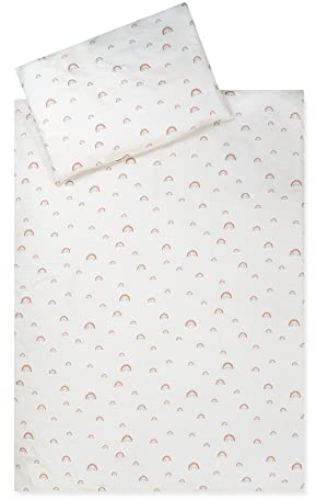 Julius Zöllner Kinderbettwäsche 100% Organic Baumwolle, Standard 100 by OEKO-TEX, made in Germany, Gr. 100x135 + 40x60 cm, Rainbow