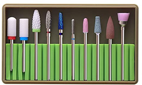 Nagelbohrer-Set, 10 Stück, 3/32 Zoll Nagelbohrer für Nägel Nagelhautentferner Nagelfeile Maschine Zubehör