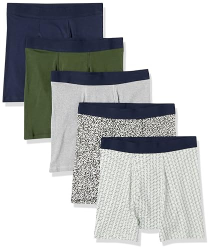 Amazon Essentials Hombre Calzoncillo Bóxer de Algodón Transpirable, Sin Etiquetas