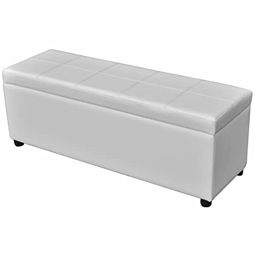 ANGYANG Lange Aufbewahrungsbank, Sitzbank Mit Stauraum, Wohnung Einrichtung, Betttruhe Schlafzimmer, Dekoration Schlafzimmer, Holz Weiß