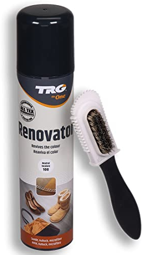 Langlauf Schuhbedarf Renovator – Schuhfarbe Schuhspray für Wildleder & Nubukleder | mit Wildleder Pflegebürste | Schuhpflege zum Färben für Wildleder & Nubukleder & Textilschuhen marineblau (117)