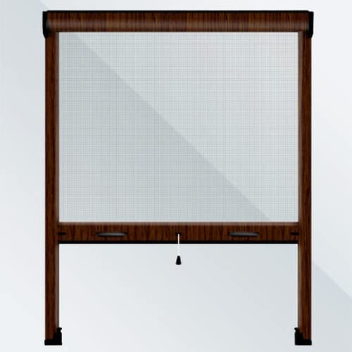 Mosquiteras Enrollables | Color Nogal Oscuro Lacado | 75 x 140 cm (Ancho x Alto) | Cortinadecor