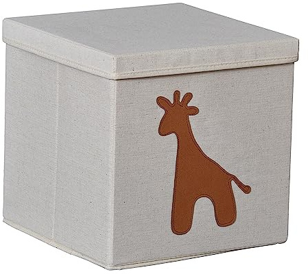 LOVE IT STORE IT - Premium - Ordnungsbox mit Deckel - Spielzeugkiste aus Stoff - Stabil und dekorativ - Beige - Giraffe - 30 x 30 x 30 cm - Perfekt für Kallax und Kinderzimmer | Kinderzimmer Aufbewahrung, Ideal als Kallax Einsatz für Spielzeug im Regal, Hochwertige, stabile Stoffbox, 30 x 30 x 30 cm