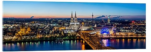 Posterlounge Köln-Skyline Acrylglasbild von euregiophoto 60 x 20 cm Wandbilder Wanddeko