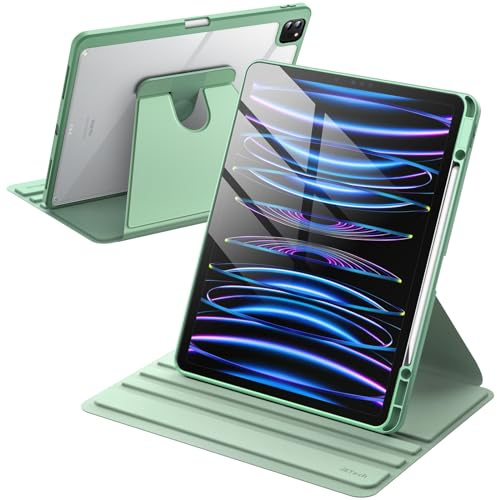 JETech Drehbare Hülle für iPad Pro 12,9 6/5/4/3, Matcha Grün