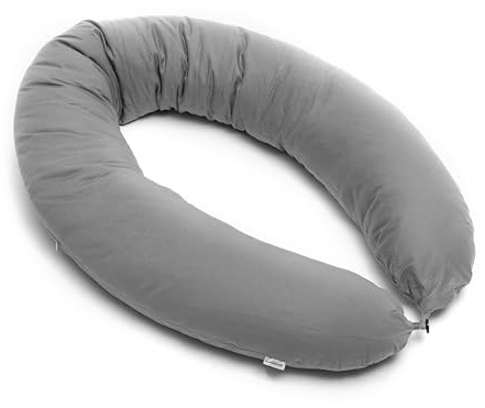 InnovaGoods - Coussin d'allaitement Multifonction Brellow, Ergonomique et Confortable, Adaptable Multiposition, Housse Lavable, Coton, Gris, Taille Unique
