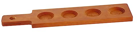BRIGHTFUFU Wooden Cup Holder Coaster Bar Beer Wine Cup Storage Tray 4-hole Solid Wood Drink Coaster Base for Home Pub Ktv Beverage Holder