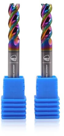 ARMOUR TOOLING - Tungsten Carbide Endmill - 3 Flute Sharp Corner Milling Cutter DLC coated - CNC Tool - For Aluminium Roughing & Finishing (4mm (Twin Pack))