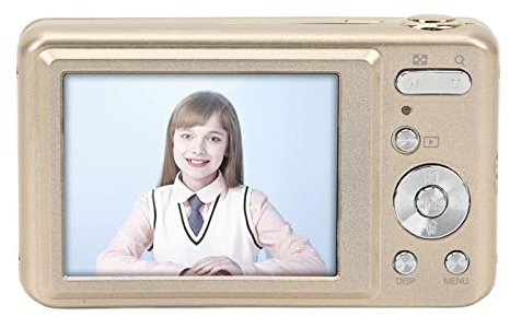 2.7in Digital Camera, 48MP High Definition Camcorder, 8x Digital Zoom Portable Digital Camera for Children Beginners (Gold)