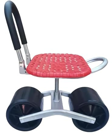 Fahrbarer Gartensitz, 360 ° Drehbarer Gartensitz Auf Rädern, Gartensitz Mit Rollen, Rollsitz Für Gartenarbeit, Klappbarer Gärtnerwagen Mit Rückenlehne Und Verstellbarer Höhe, Rollhocker Für Senioren