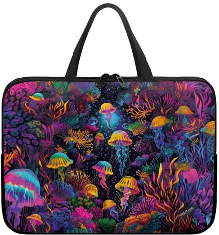 ZIATUBLES Laptop Sleeve Case with Handle Computer Cover Vintage Medusa Coral Print 360° Protective Carrying Bag Briefcase Compatible with 10-17 Inch Tablet for Women Men Study, 17inch